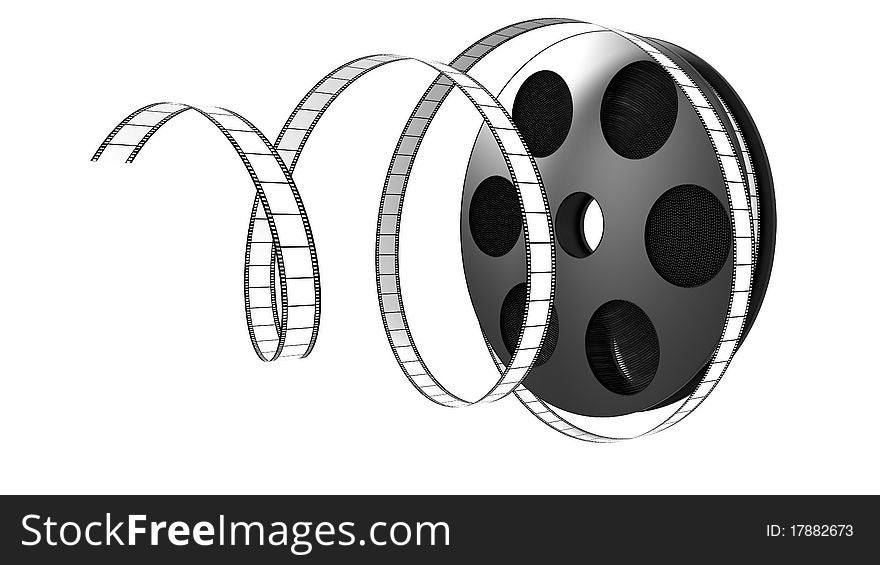 Illustration of a film roll opened isolated