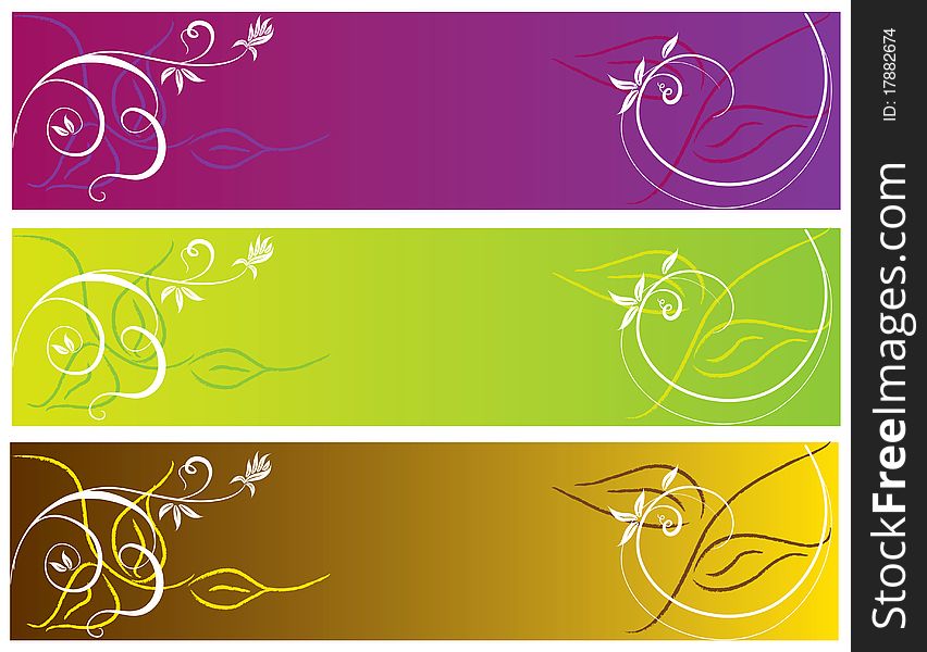 Flower color banner illustration