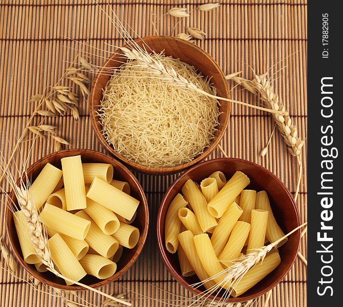 Pasta, macaroni, noodles of various sizes. Pasta, macaroni, noodles of various sizes