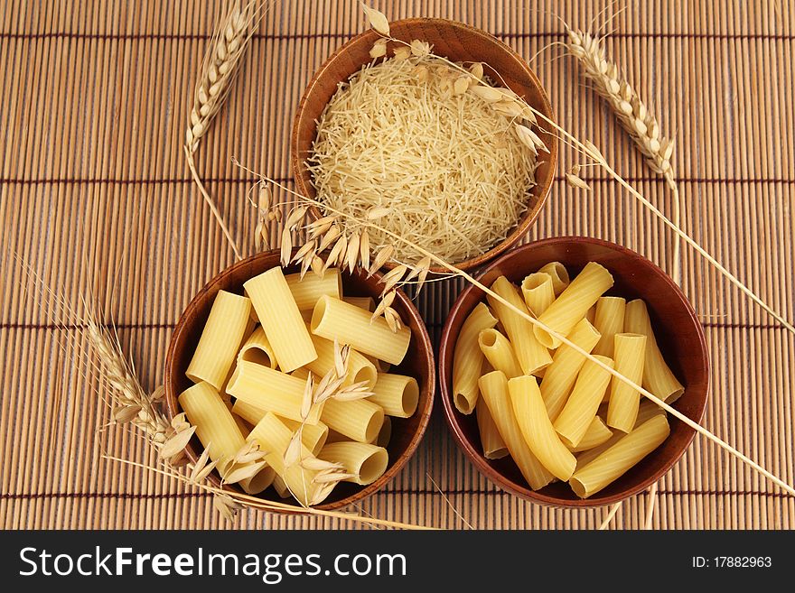 Pasta, macaroni, noodles of various sizes. Pasta, macaroni, noodles of various sizes