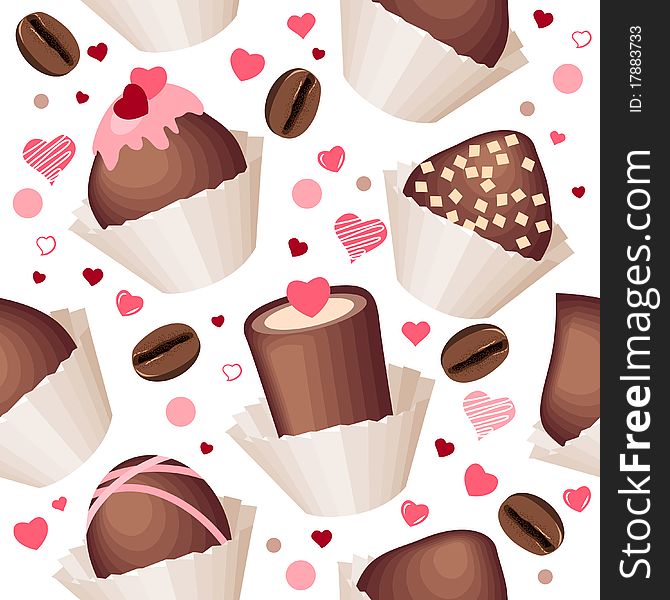 Seamless Pattern With Chocolates