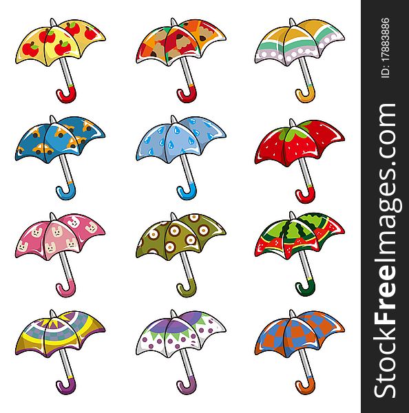 Cartoon Umbrellas icon,vector drawing