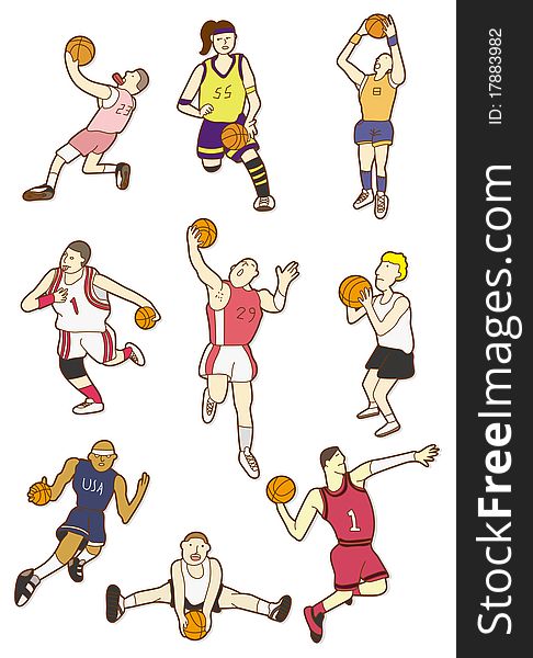 Cartoon basketball player, drawing