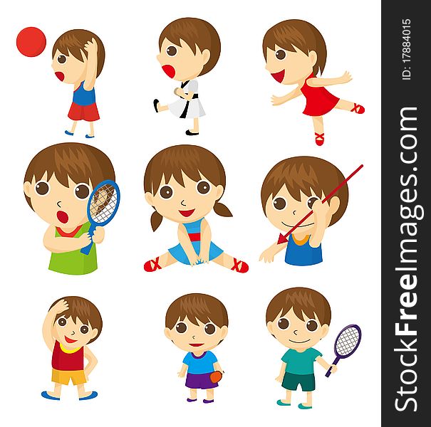 Cartoon sport people,vector drawing