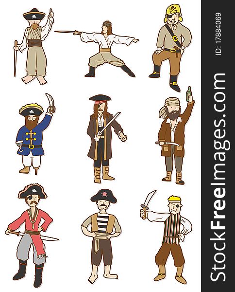 Cartoon Pirate icon, drawing