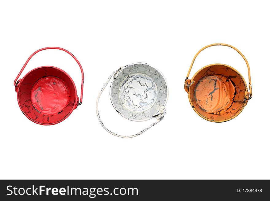 Colorful bucket isolated on white background