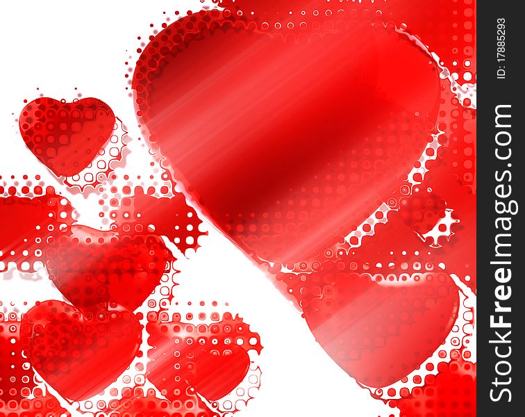 Festive background with red hearts