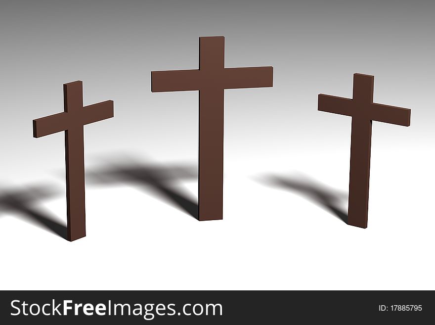 Three crosses on Calvary - 3d picture