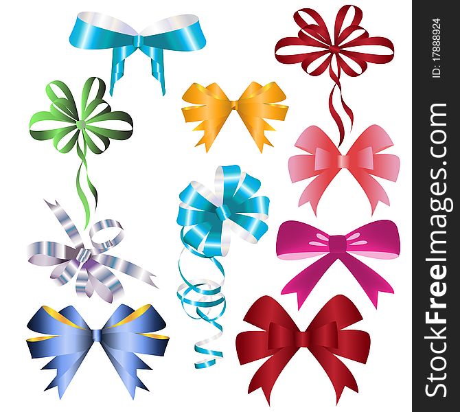 Collection of color bows, the big collection. Collection of color bows, the big collection.