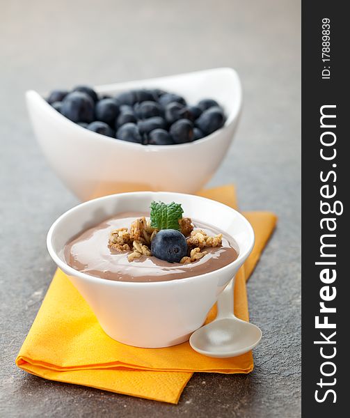 Caramel dessert in bowl