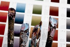 Artistic Equipment And Color Chart Stock Photography Artistic Equipment And Color Chart Stock Photography