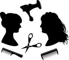 Silhouettes For A Hairdressing Salon Royalty Free Stock Images Silhouettes For A Hairdressing Salon Royalty Free Stock Images