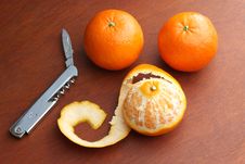 Three Mandarin Oranges Royalty Free Stock Photos Three Mandarin Oranges Royalty Free Stock Photos