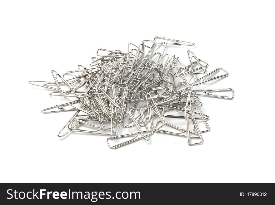 Paper clips isolated on white fone