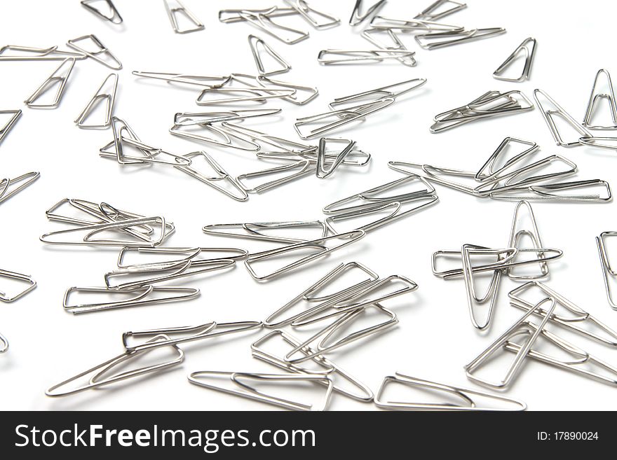 Paper clips isolated on white fone