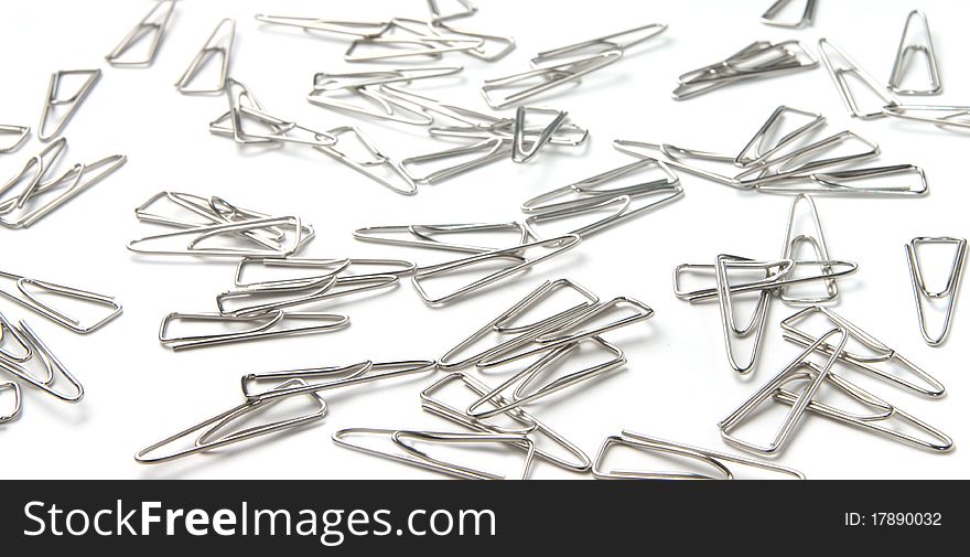 Paper clips isolated on white