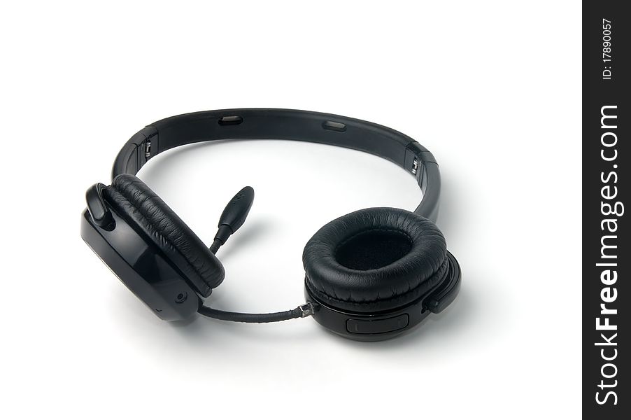 Black Headphones Isolated On A White Background