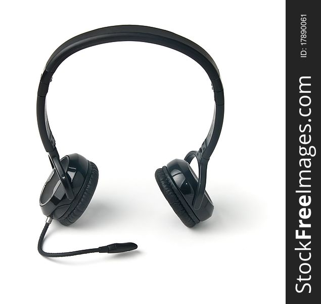 Black Headphones Isolated On A White Background
