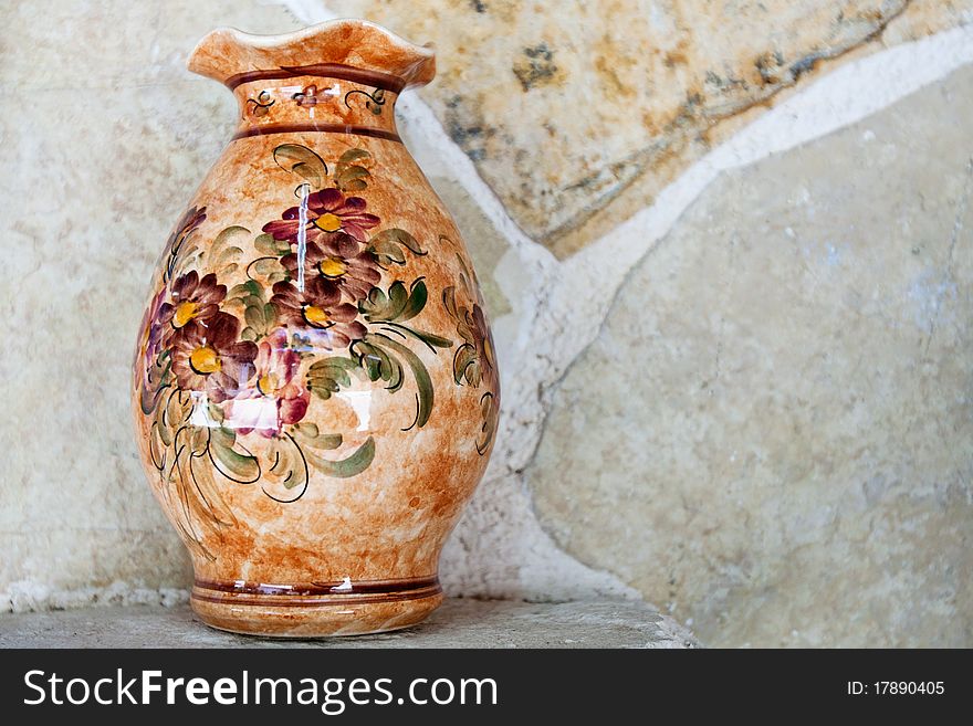 Greek Vase Near Wall - hand made