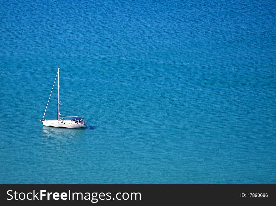 Yacht On A Blue Sea