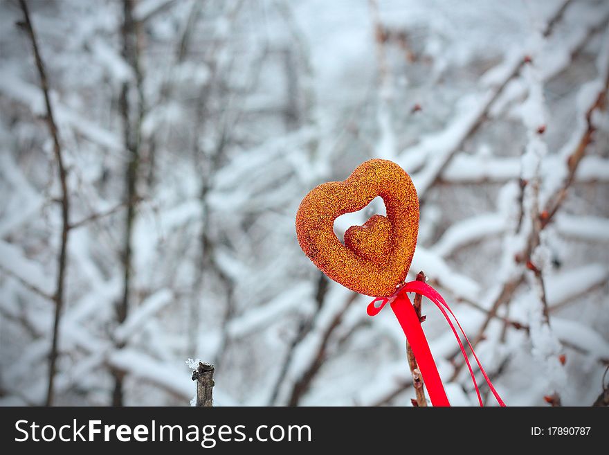 Still life Red Love Heart outdoor