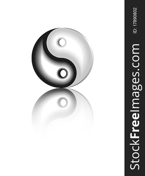 Illustration black and white yin-yang symbol. Illustration black and white yin-yang symbol