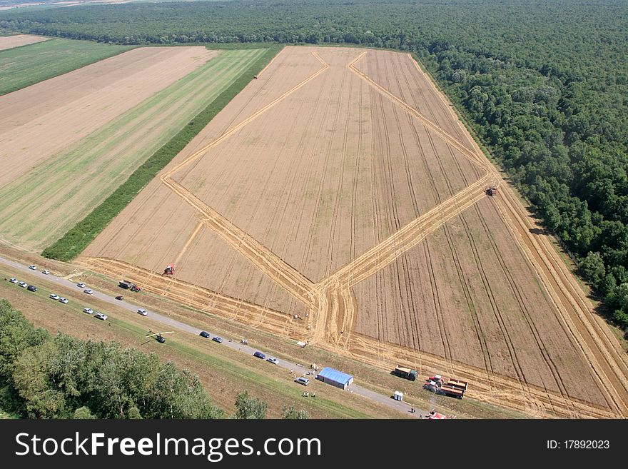 Aerial View: Golden Wheat field