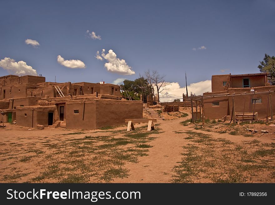 This is a view of Taos Pueblo - the oldest inhabited community in the United States