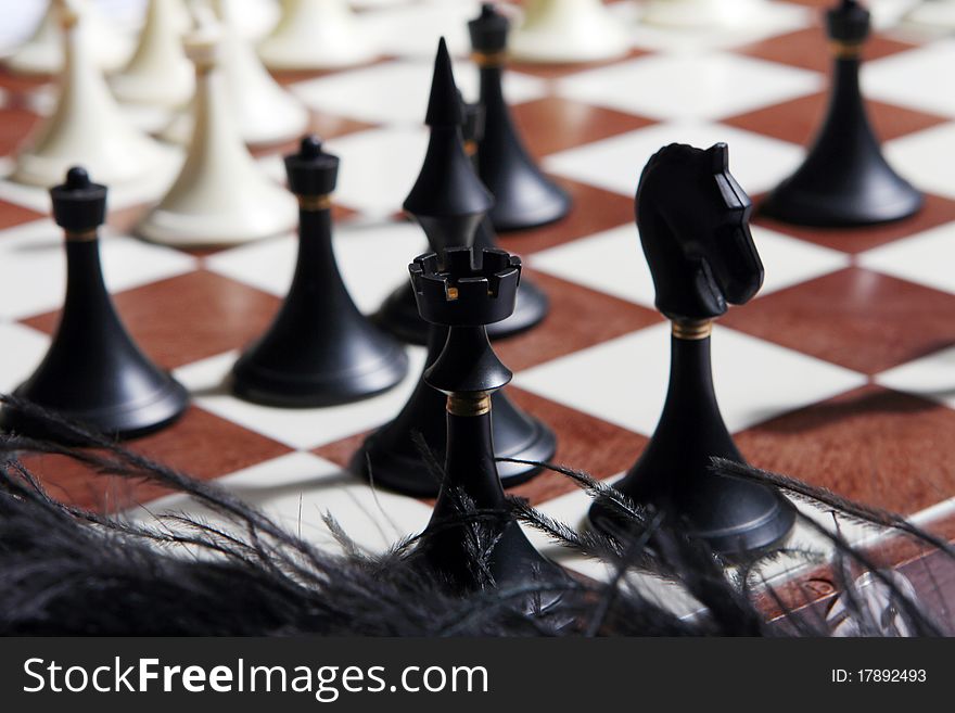 Chess figures on chess table