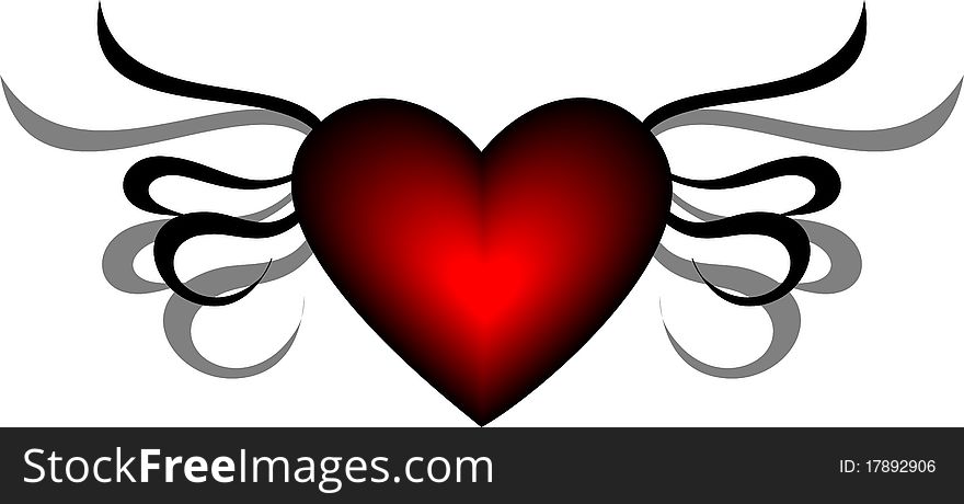 Abstract red heart symbolizing love. Abstract red heart symbolizing love