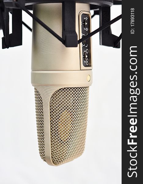 Professional Studio Microphone side view isolate