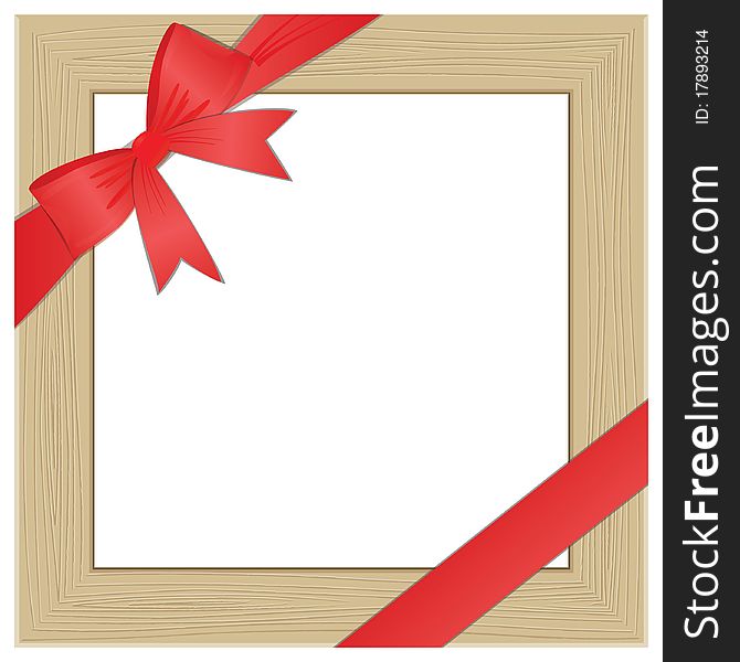 Framework for photo with a red bow. Vector illustration. Framework for photo with a red bow. Vector illustration