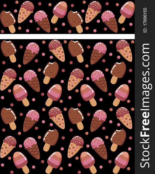 Ice cream on a black background