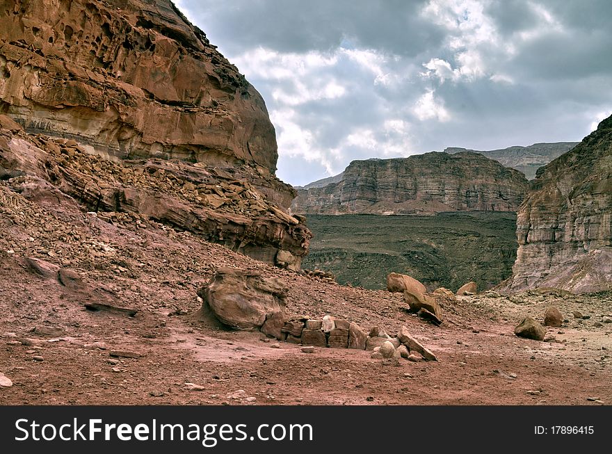 The shot was done on winter time in Timna geological Park, Israel. The shot was done on winter time in Timna geological Park, Israel