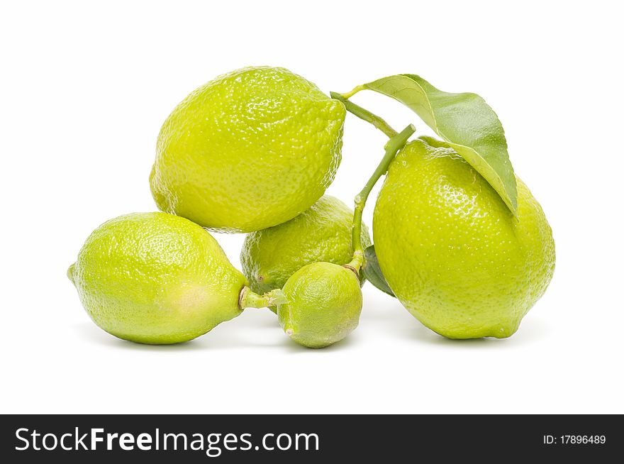Ecological lemons isolated on white background