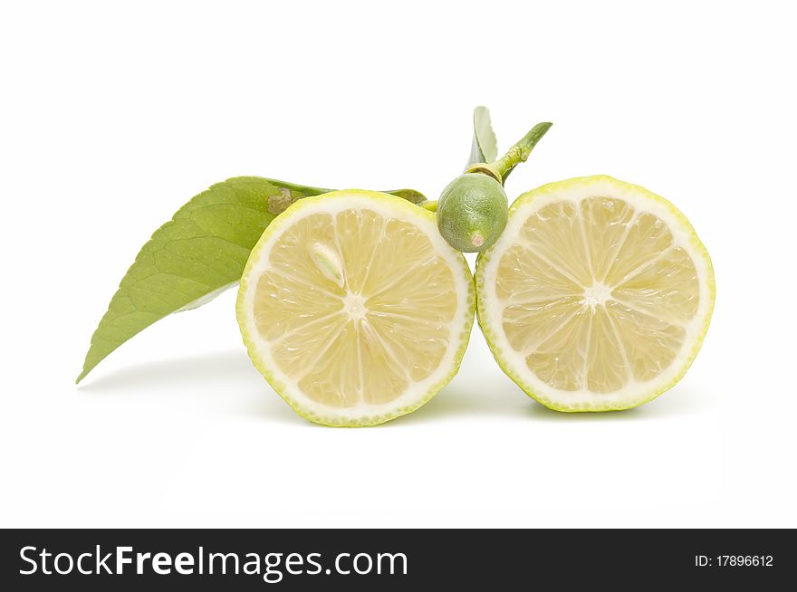 Ecological lemons isolated on white background