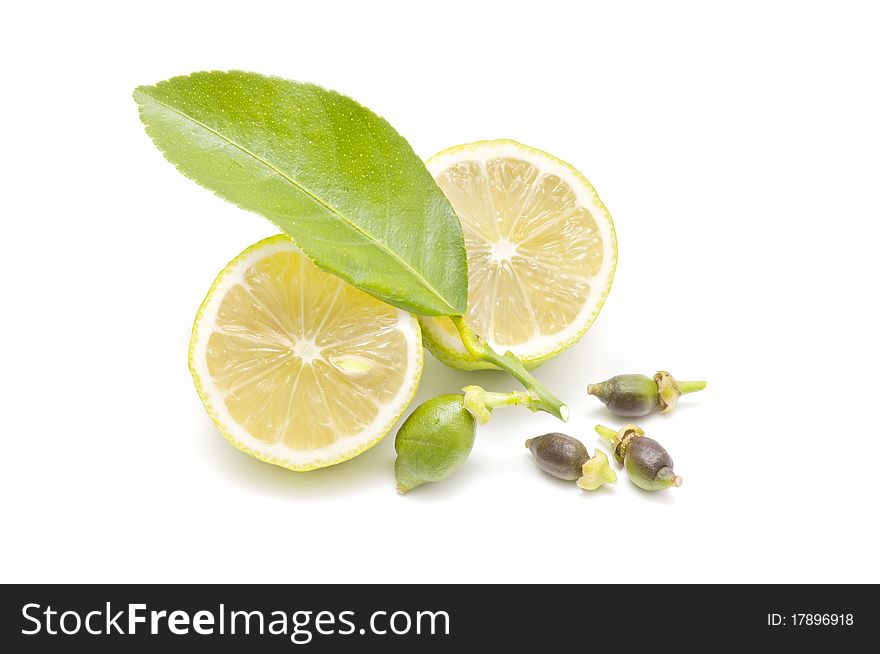 Ecological lemons isolated on white background. Ecological lemons isolated on white background