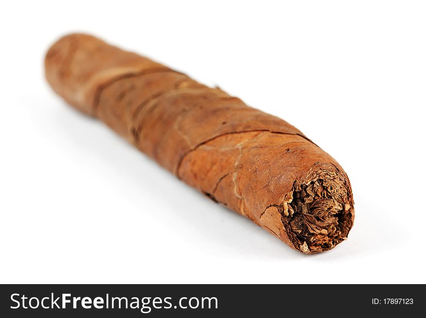 Havana hand made cigars isolated on white background