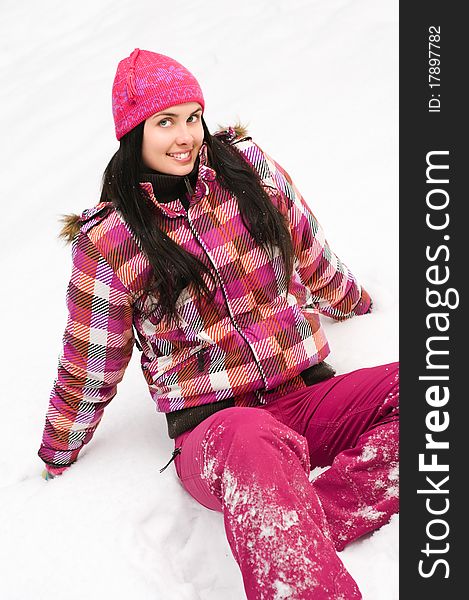 Beautiful young woman outdoor in winter. Beautiful young woman outdoor in winter