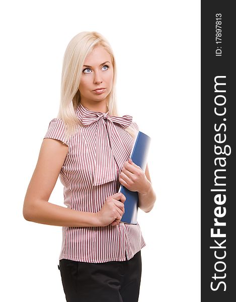 Young Business woman holding reports