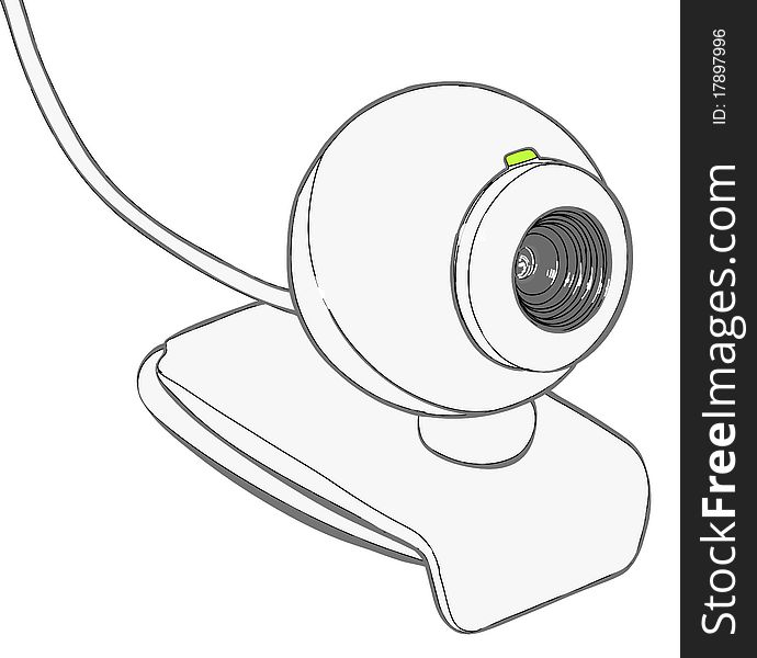 Web camera isolated on a white background - illustration