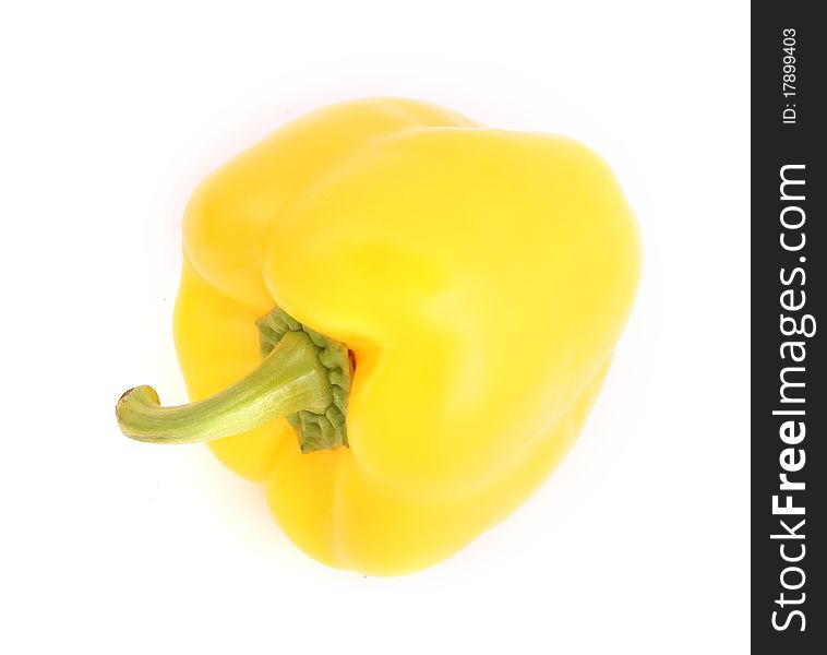 Yellow pepper on the whitw background