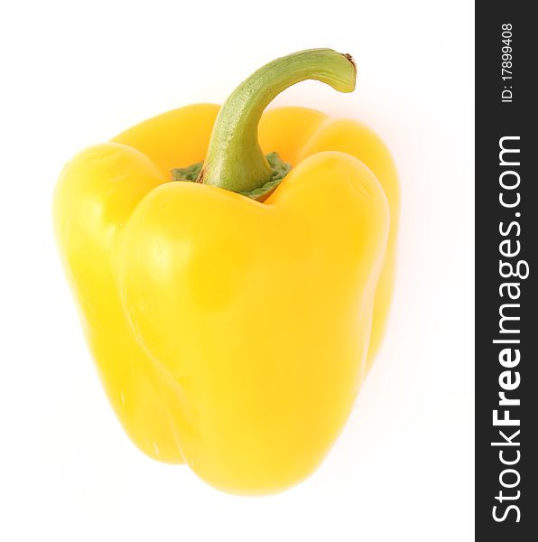 Yellow pepper on the whitw background