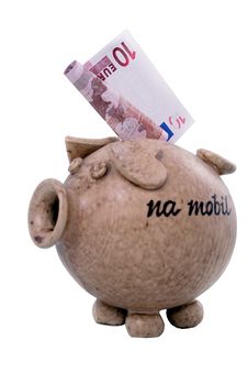 Piggy Bank And Euro Stock Image