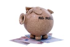 Piggy Bank And Euro Royalty Free Stock Images