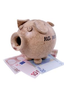Piggy Bank And Euro Stock Photo