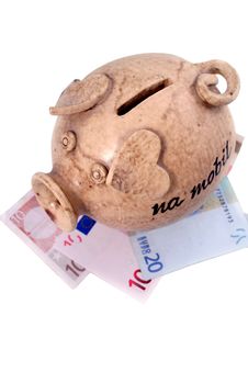 Piggy Bank And Euro Stock Images