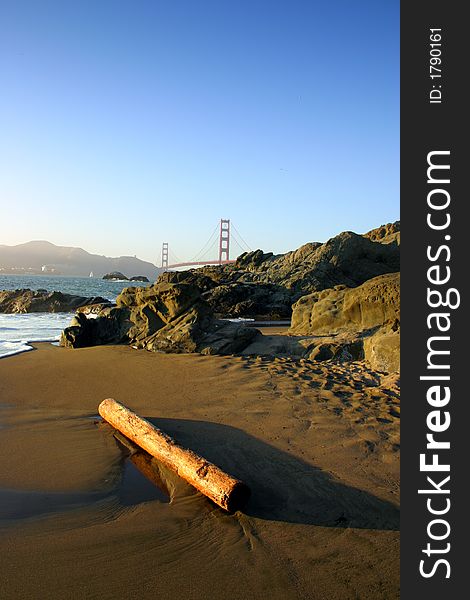 Baker Beach is a state and national public beach on the Pacific Ocean coast, on the San Francisco peninsula. Baker Beach is a state and national public beach on the Pacific Ocean coast, on the San Francisco peninsula