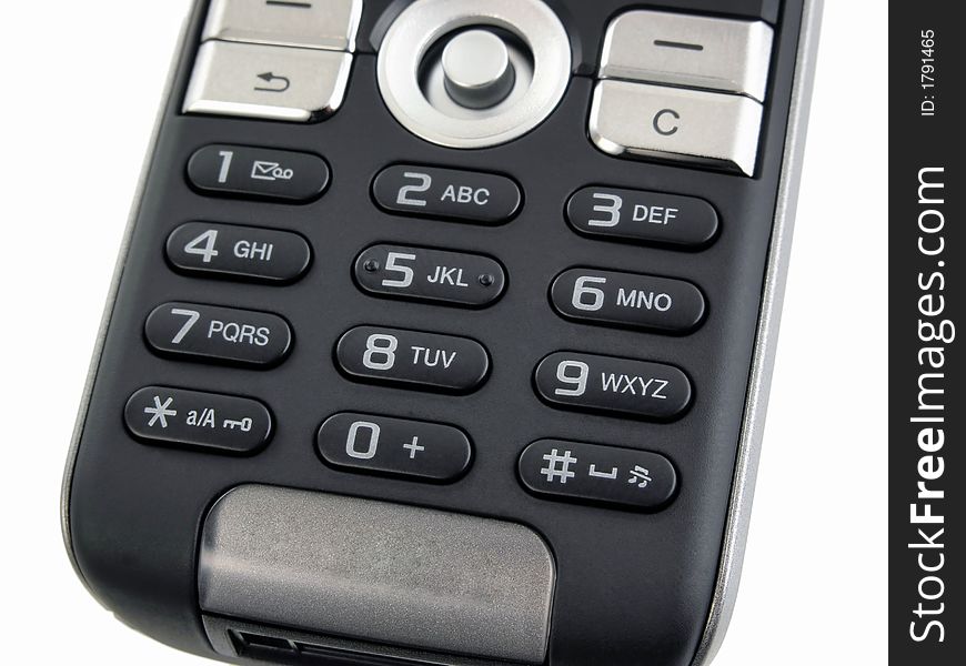 Generic detail of mobile phone keyboard.