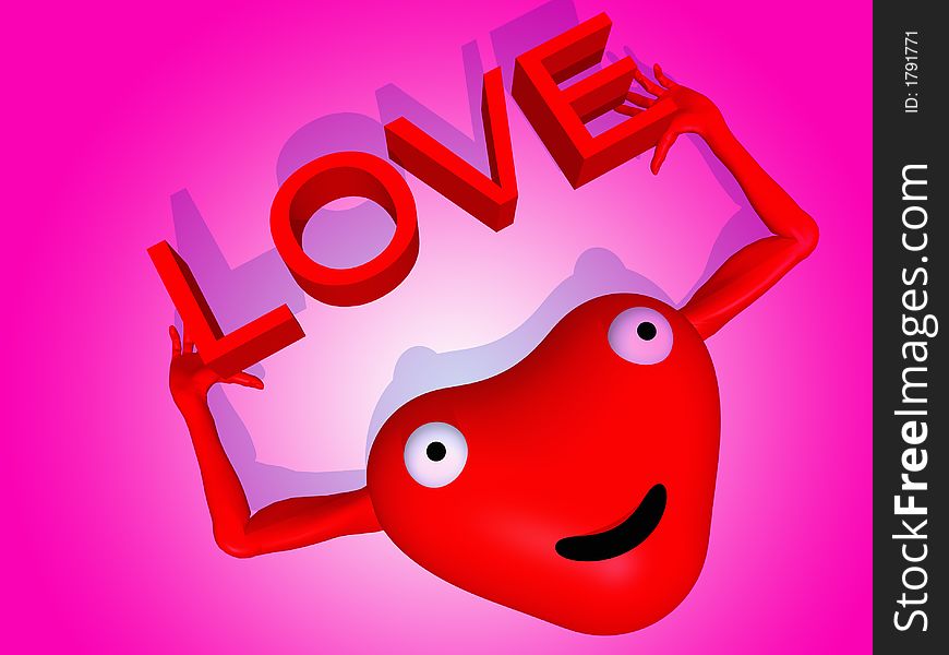 A happy loving heart for romantic concepts. A happy loving heart for romantic concepts.